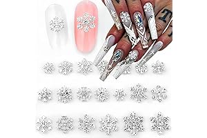 20Pcs Snowflake Nail Charms: Shimmering Winter Nail Art