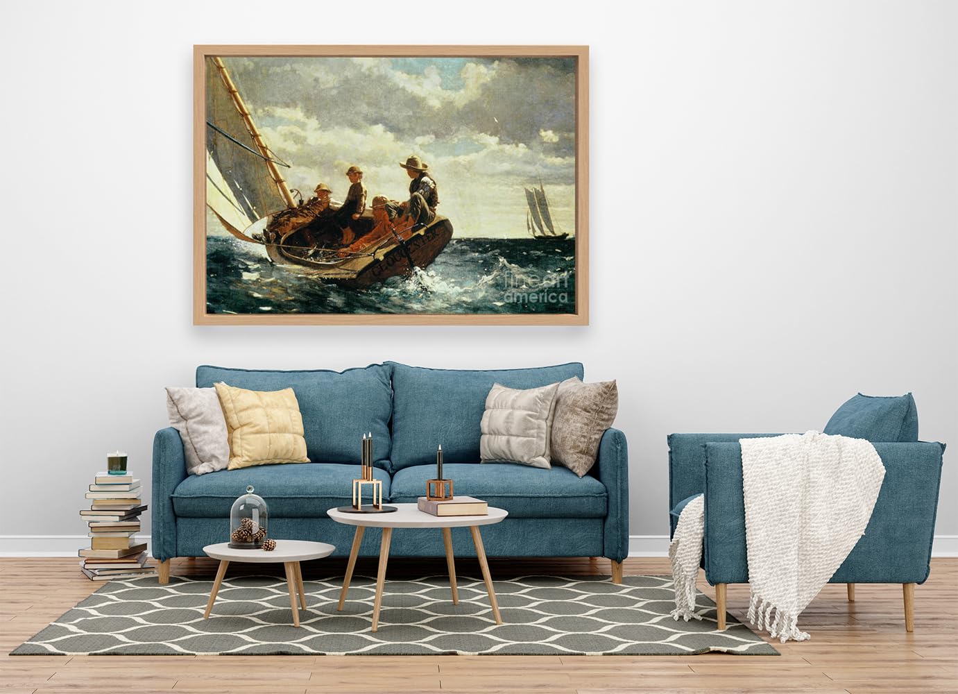 VERRE ART Printed Framed Canvas Painting for Home Decor Office Wall Studio Wall Living Room Decoration (60x45inch Wooden Floater) - Breezing Up