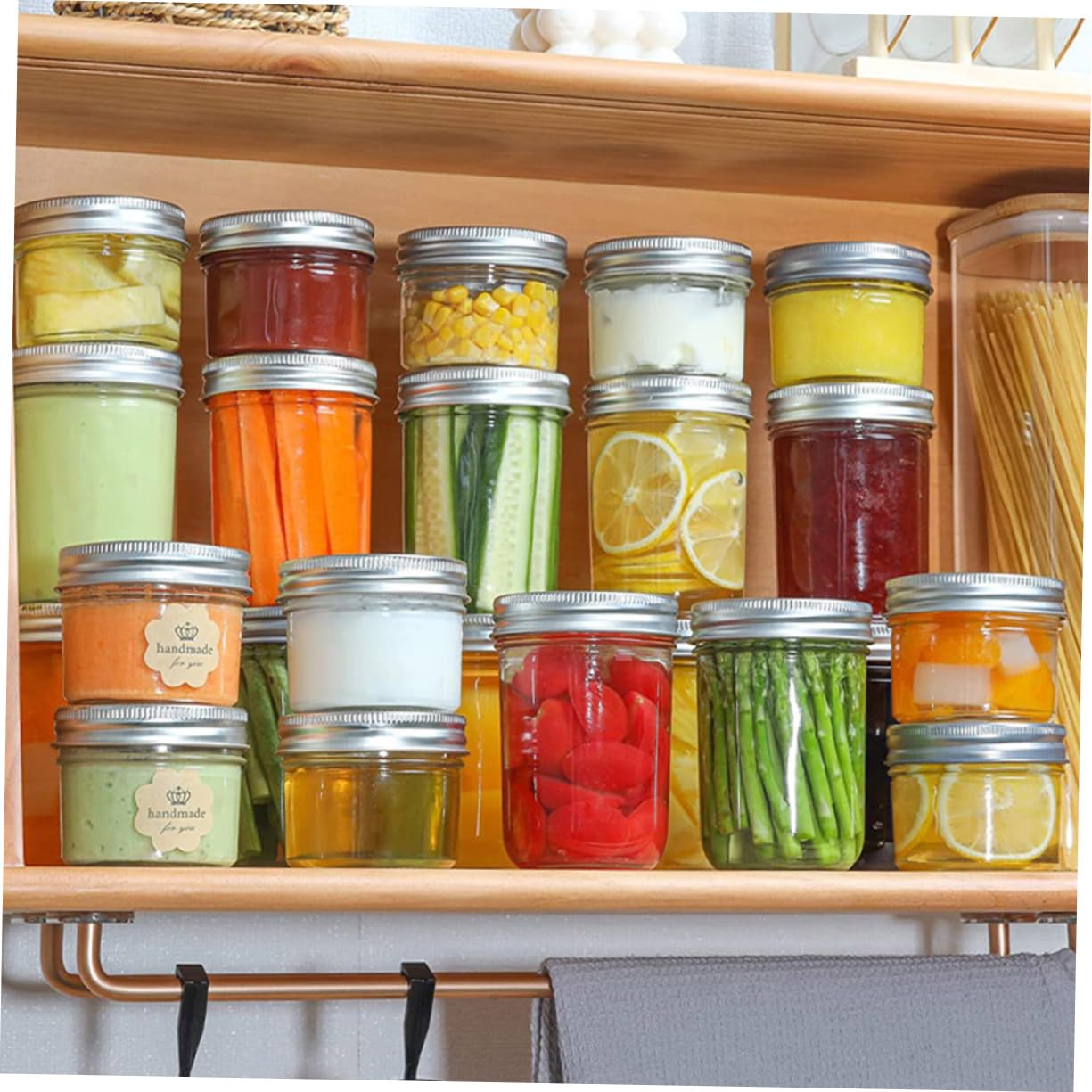 OUNONA 12 Stück Kleine Vorratsgläser mit Aluminiumschraubdeckel 200ml Stilvolle und Haltbare Pet Gläser für Küchenaufbewahrung zum Einmachen und Verschenken