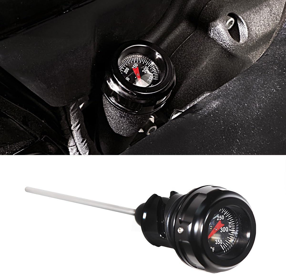 Oil Temperature Dipstick Compatible for Harley 2018-2024 Softail Slim Low Rider FXLR Breakout Fat Boy Street Bob (All Black)