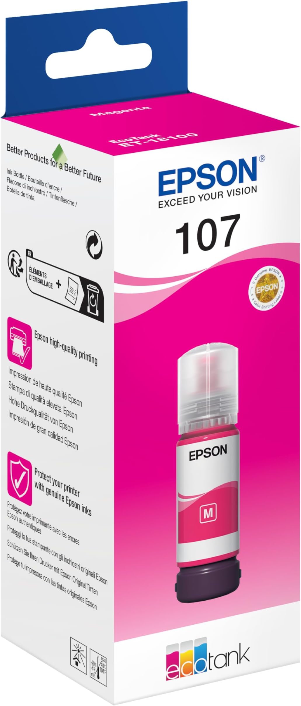 107 Magenta Ink Cartridge EcoTank 70ml for ET-18100 - C13T09B340