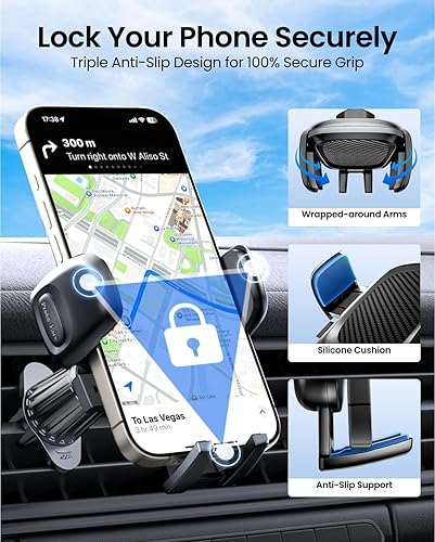 Miniatura 3 de Soporte de teléfono para tu automóvil con clip de gancho de metal, soporte de teléfono celular para ventilación de aire, soporte universal para