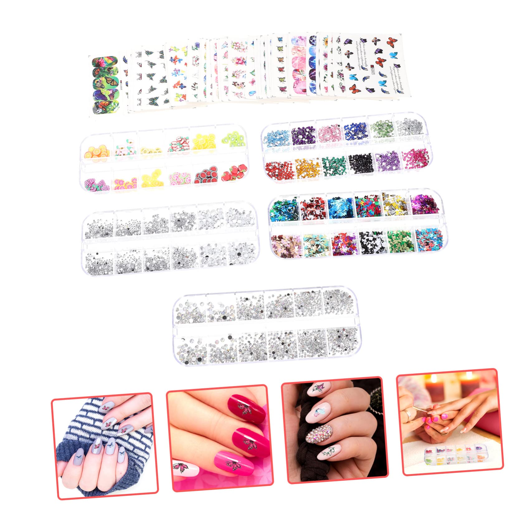 2 Set Decorazioni per Unghie Accessori per Manicure Femminile Adesivi per Unghie Facile Applicazione e Design Chic