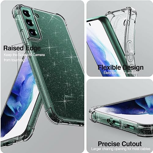 Vista 32 de KIOMY Funda transparente para Samsung Galaxy S22 5G a prueba de golpes con bolsas de aire, esquinas de diseño híbrido, parte trasera de Magnético