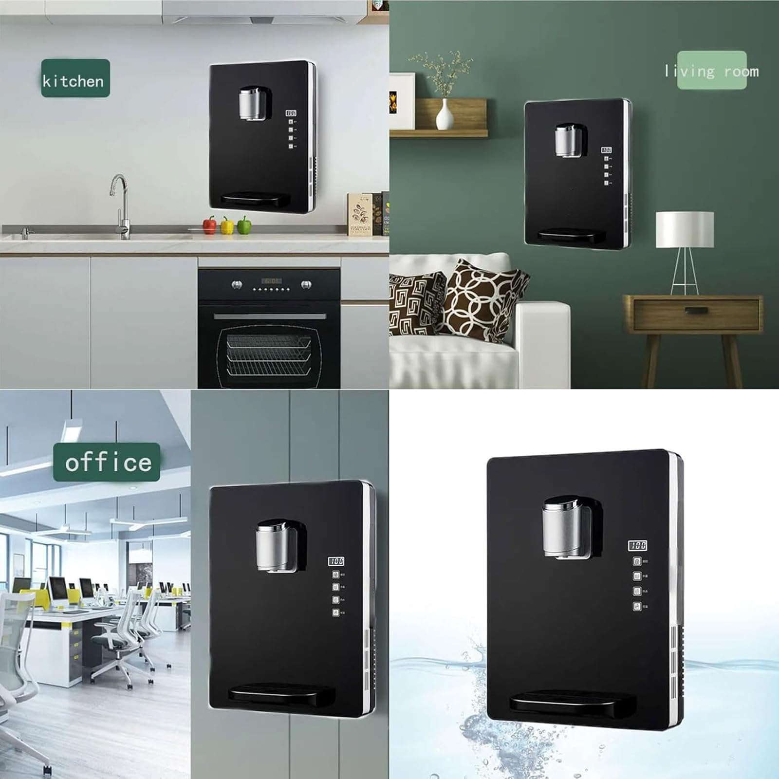 2200-W-Heißwasserspender Mit Elektronischer Kindersicherung, 30 L/h Heißwasser, Intelligentem Touchscreen, Wassereinlassdruck 0,1–0,4 MPa, Für Büro, Hotel, Kantinen,White
