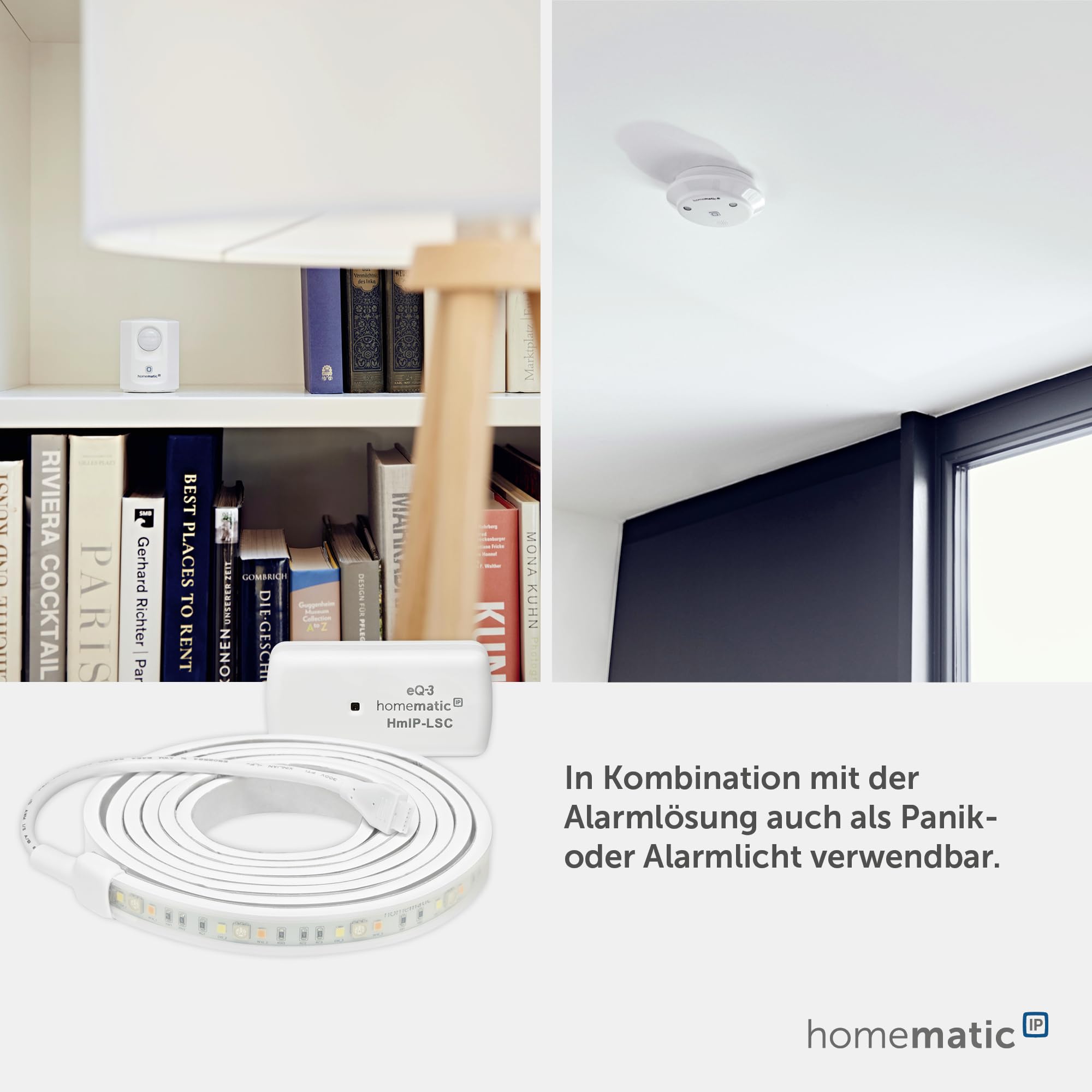 Homematic IP Smart Home Lightstrip Set, 2m, indirekte Beleuchtung, Steuerung per App, Google Assistant und Alexa | Smart Home, dimmbarer RGBWW LED Streifen, indirekte Beleuchtung, LED-Strips per App, Google Home und Alexa, 159647A0