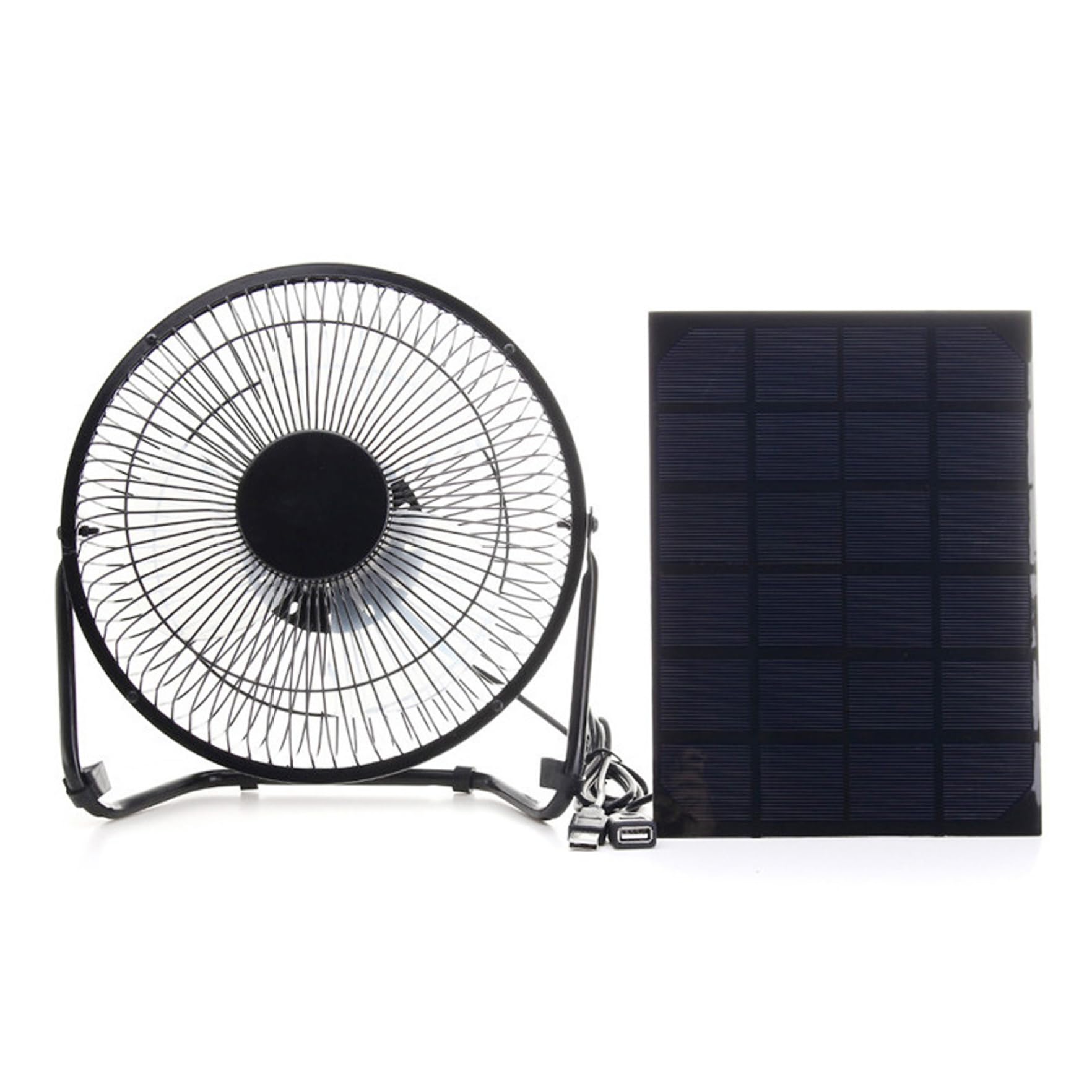 Ventilateur solaire portable 5W avec câble USB pour camping