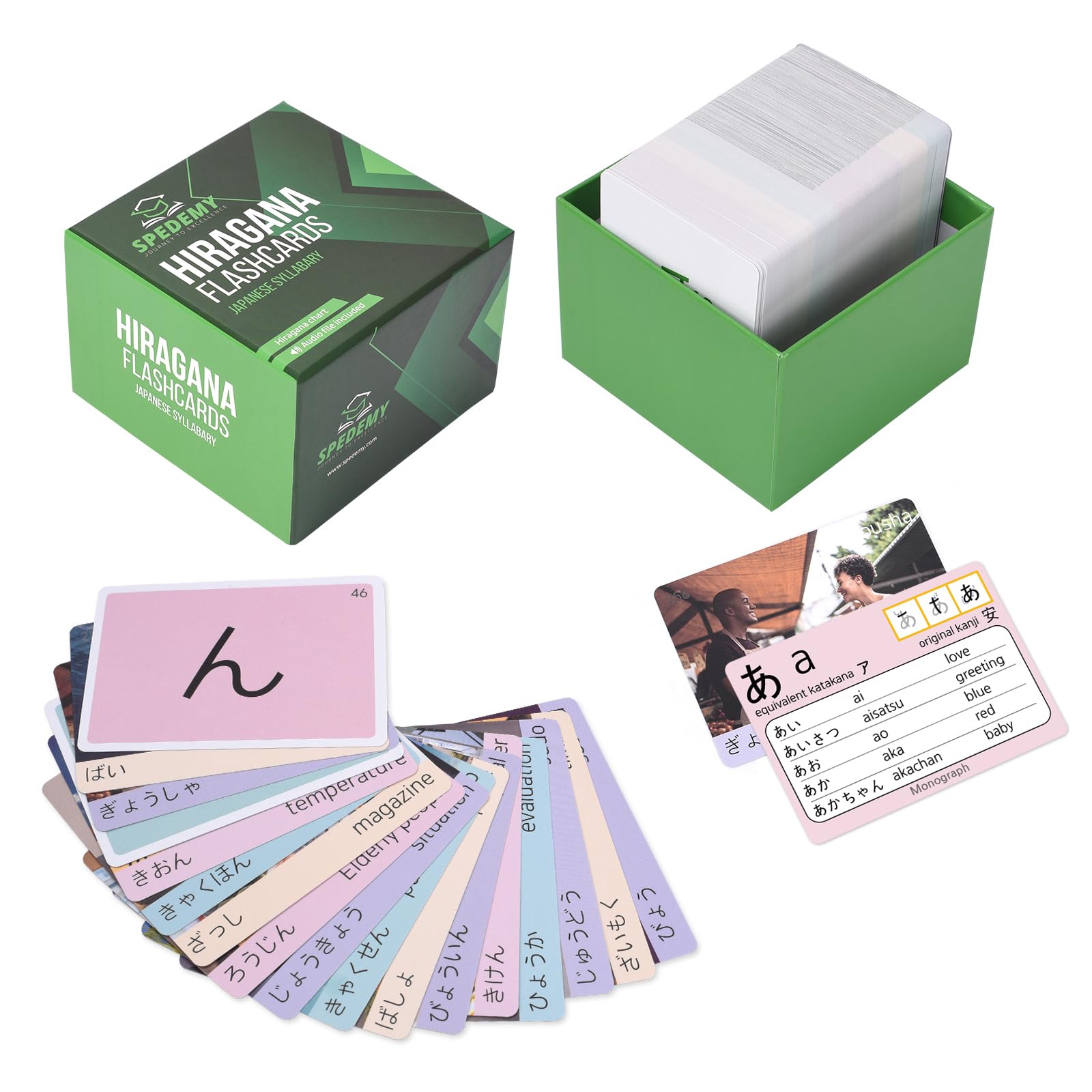 Buy Spedemy Hiragana Flash Cards 266 Japanese Vocabulary Flashcards