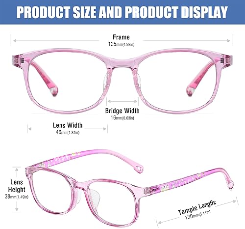 Miniatura 10 de DUCO Blue Light Glasses for Kids Girls Boys,Gaming Computer TV Phone Fake Glasses for Kids Age 6-10,Anti Bluelight & UV K023