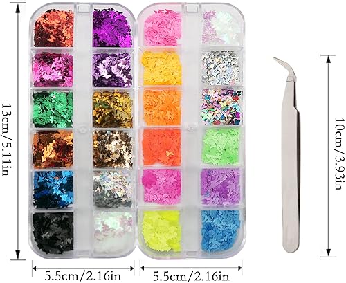 Miniatura 3 de Diamantes de imitación para manualidades con purpurina gruesa para manualidades y diamantes de imitación para uñas con pinzas, 4 unidades, purpurina