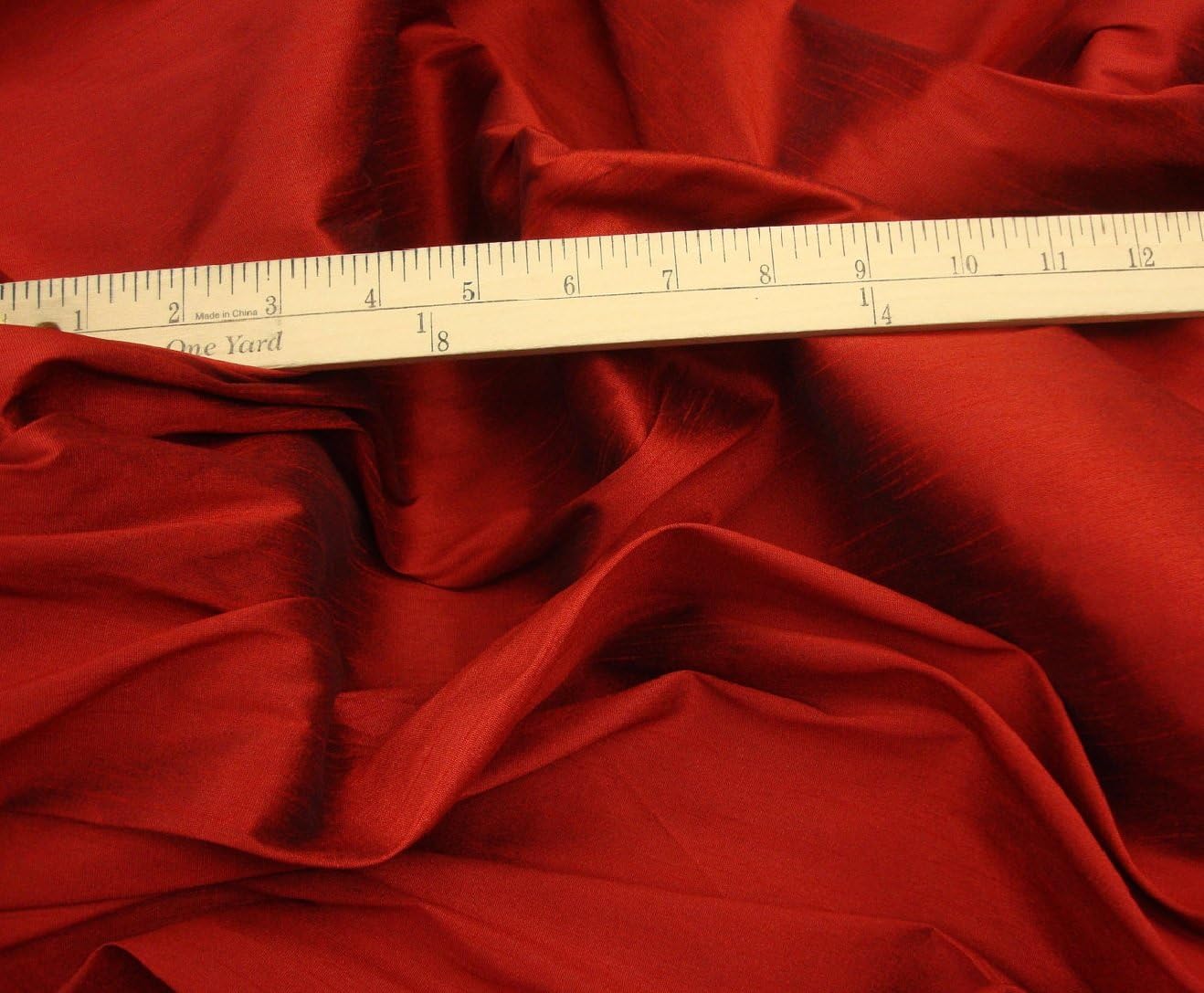 luvfabrics Cinnabar Shantung Dupioni Faux Silk Fabric by The Yard 58 Wide