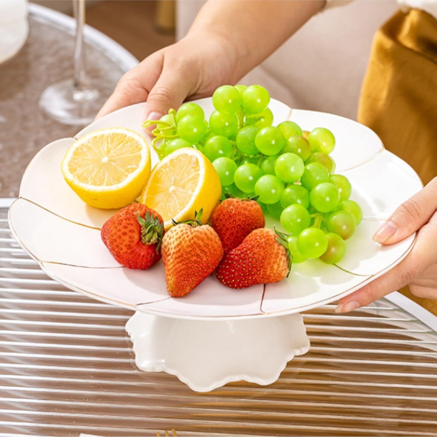 ケーキ台オードブル皿 磁器製ケーキスタンド 英国風 ティーパーティー用サービングトレイ 結婚式 誕生日