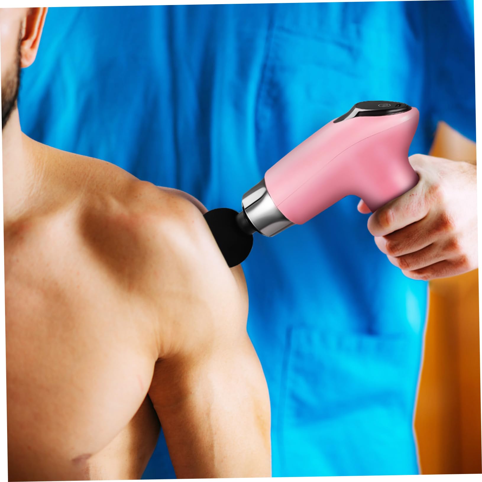 FRCOLOR Pistola De Fascia Eléctrica Inteligente Masajeador De Percusión Herramienta De Masaje Muscular Para Oficina Hogar y Atletas
