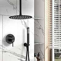 Vista 22 de Kit de molduras para bañera y ducha, juego de grifo de bañera y ducha con cabezal de ducha de un solo rociador y boquilla de bañera, kit de bañera