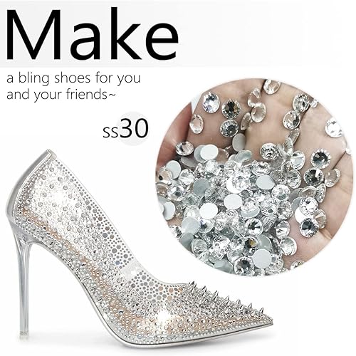 Miniatura 9 de 2880 unidades de diamantes de imitación SS10 de 0.110 in con parte trasera plana para uñas, redondas, K9, gemas de vidrio, piedras diamantes,