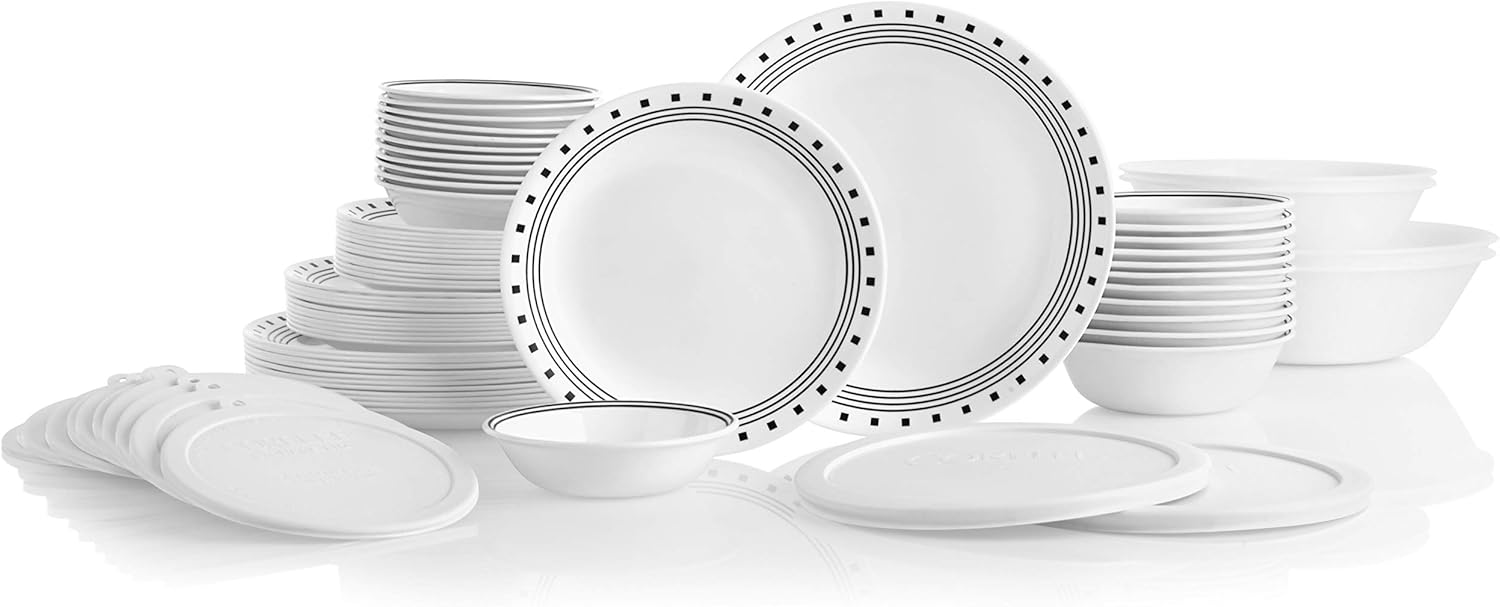 Corelle Vitrelle 78Piece Service for 12 Dinnerware Set, Triple Layer
