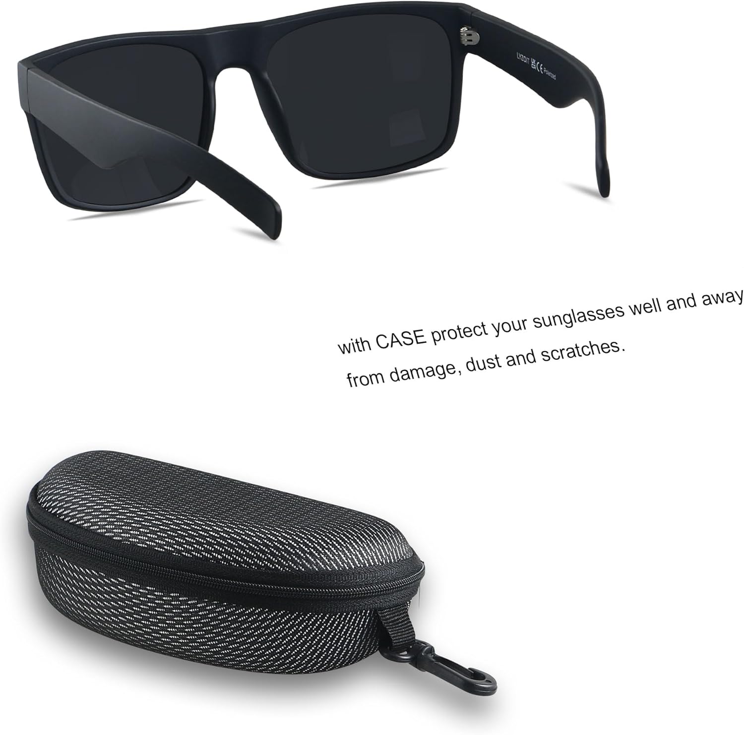 LYZOIT Extra Large Sunglasses for Big Wide Heads Mens Polarized XL Oversized Square Sun Glasses - Image 2