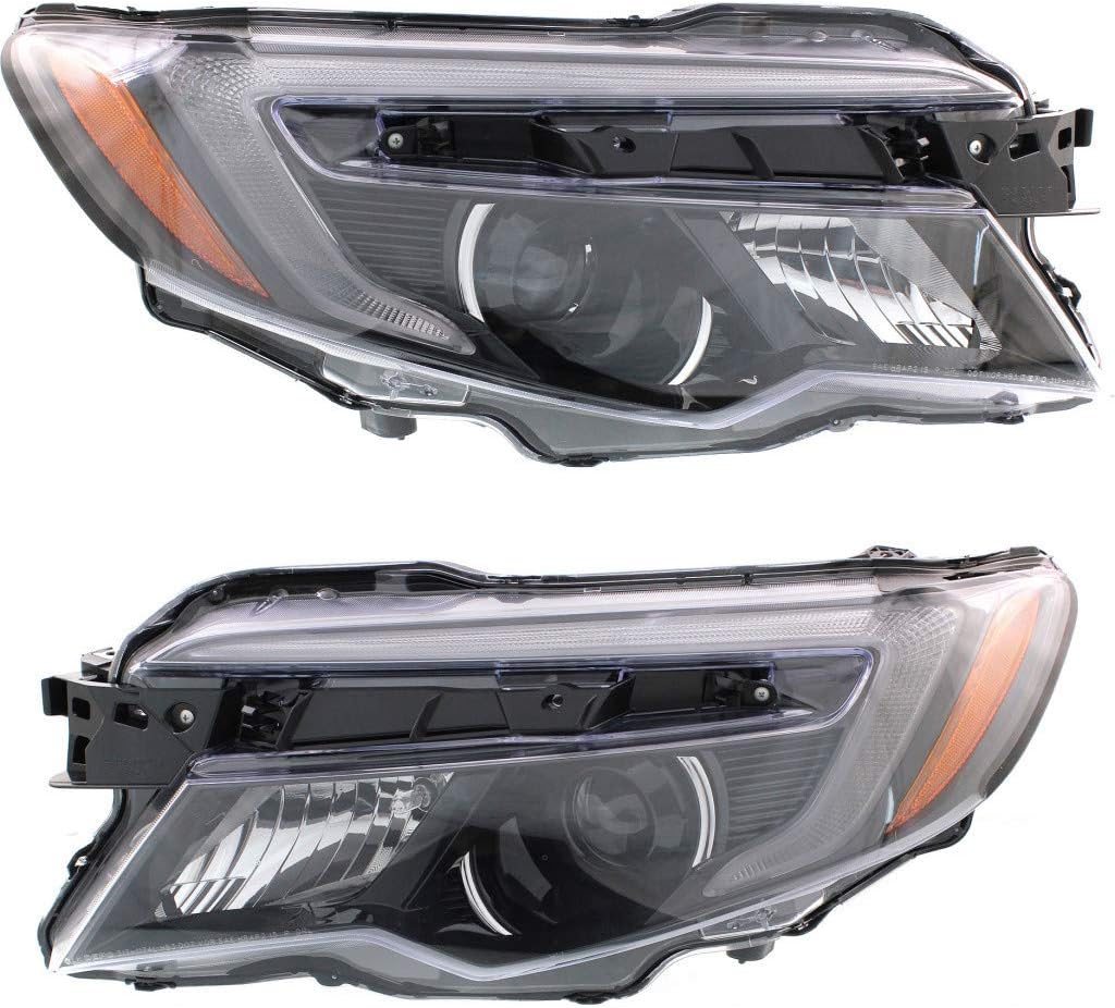 For 2016 2017 2018 Honda Pilot Headlight Driver and Passenger Side CAPA w/Bulbs Exclude LED DRL | HO2502167 HO2503167 | 33150-TG7-A12, 33100-TG7-A12 ;EX|EX-L|Touring;