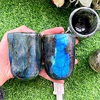 Vista 3 de WOWVITY Rare Blue Flash Labradorite Teacup, Labradorite Quartz Cup, Feldspar Spectrolite Drinking Cup, Mineral Handmade Gemstone Cup Gift for Mom