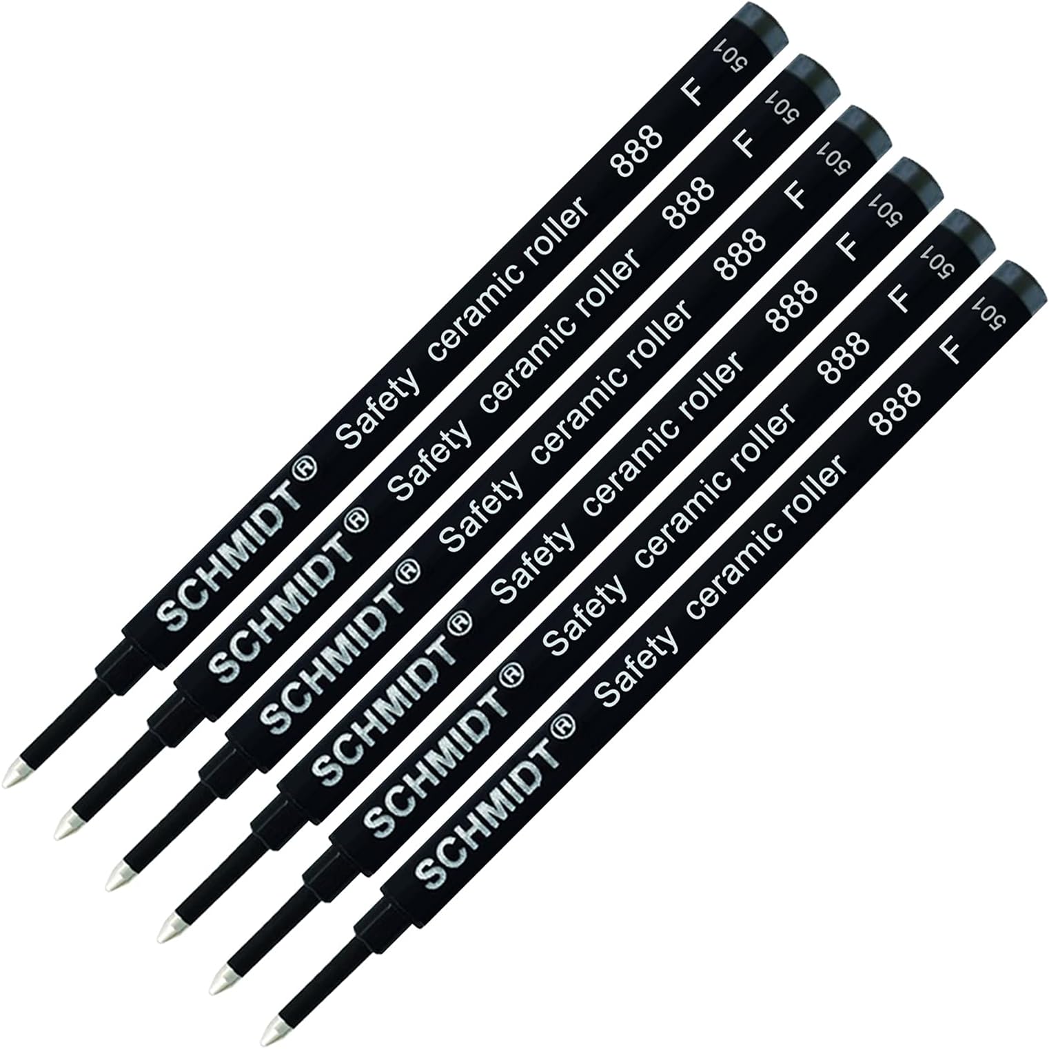 6 Pack - Schmidt 888 Rollerball Refill Black Fine Tip