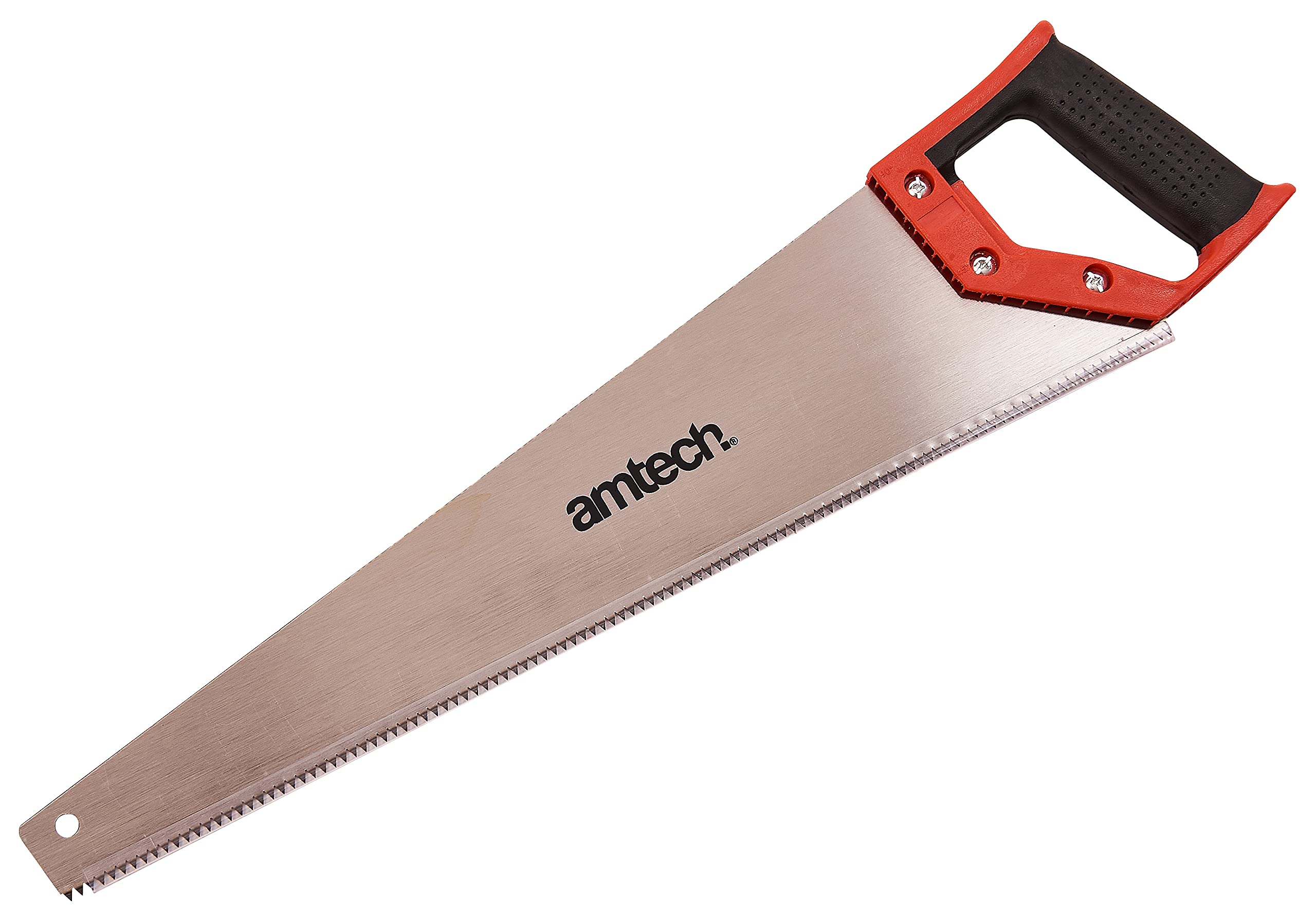 Amtech 450 mm (18") Hardpoint Saw, 7 TPI Blade for Fast, Clean Cuts in Timber, MDF and Plastic, Hardened Steel with Ergonomic Two-Tone Handle