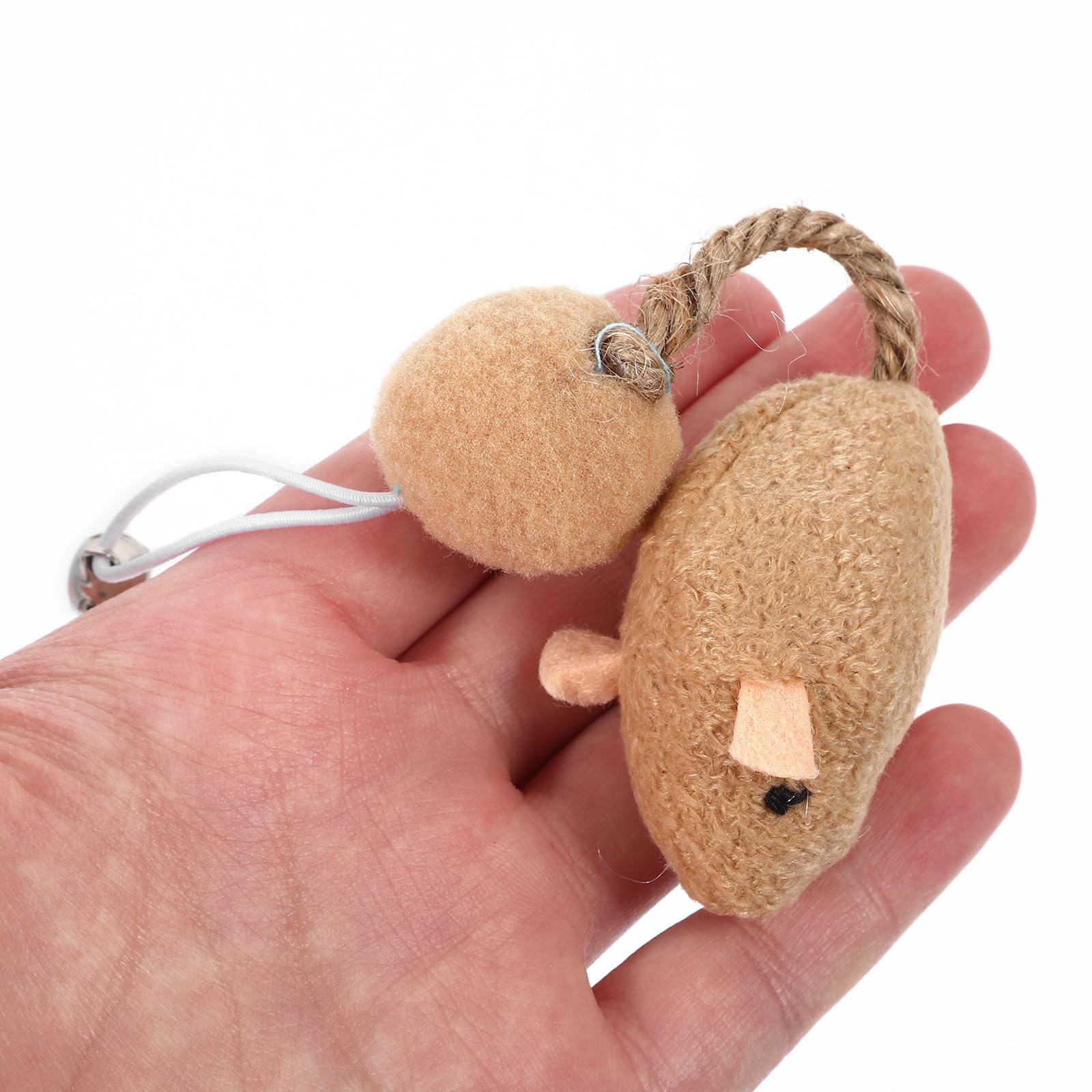 Abaodam Lot de 6 Jouets pour Chat en Peluche de Souris avec Clochettes, pour Chatons et Chats, Interactif D'intérieur pour Occuper Quotidien