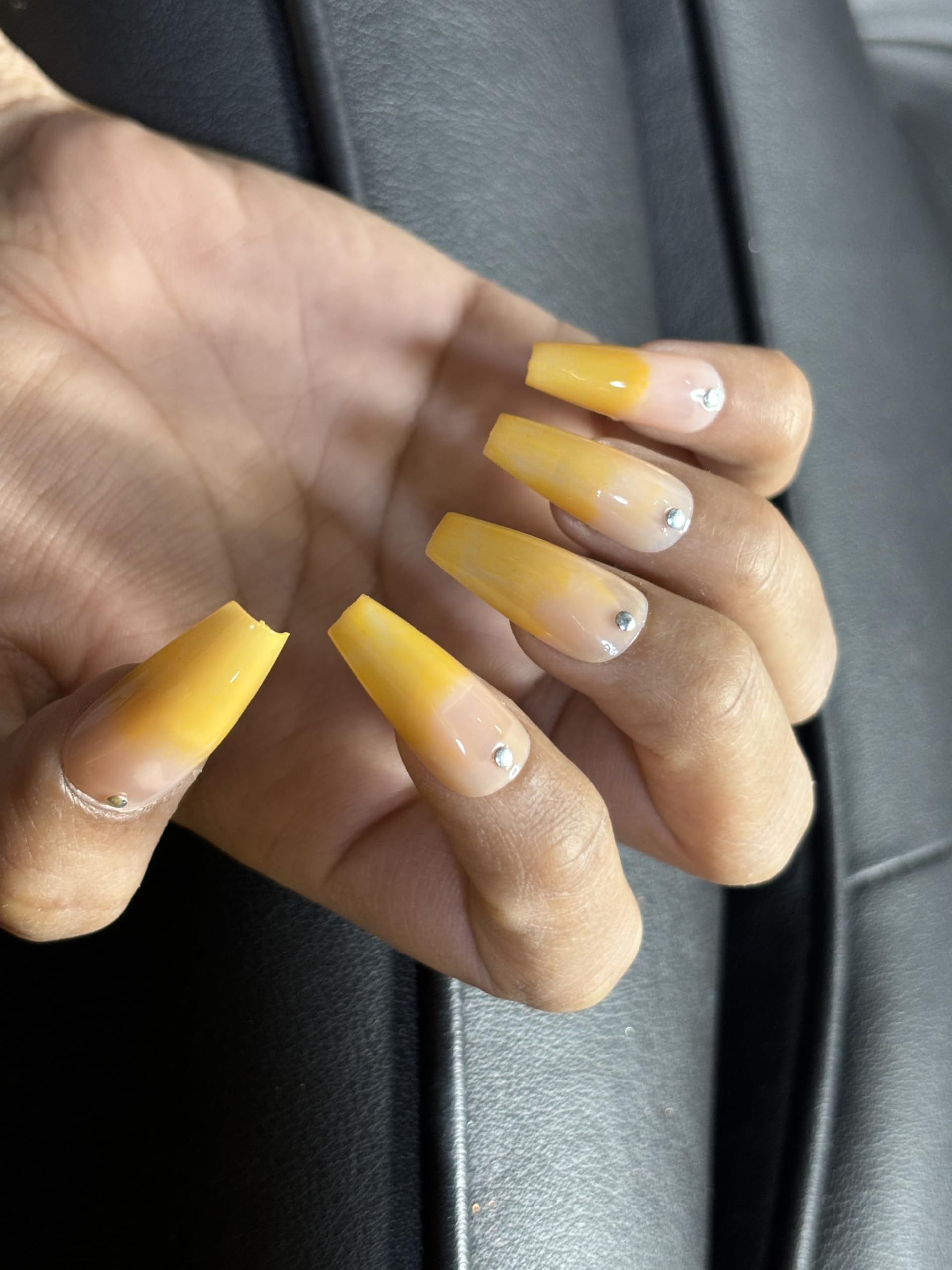SHRADDHA BRIDAL STUDIO® Press On Nails Short French Nail Extension, Artificial Fake Nail Art, The Most Funky & Cool Nails Extension, All Size with Glue Sheet, Nail File Wooden Stick Alcohol Pad 2