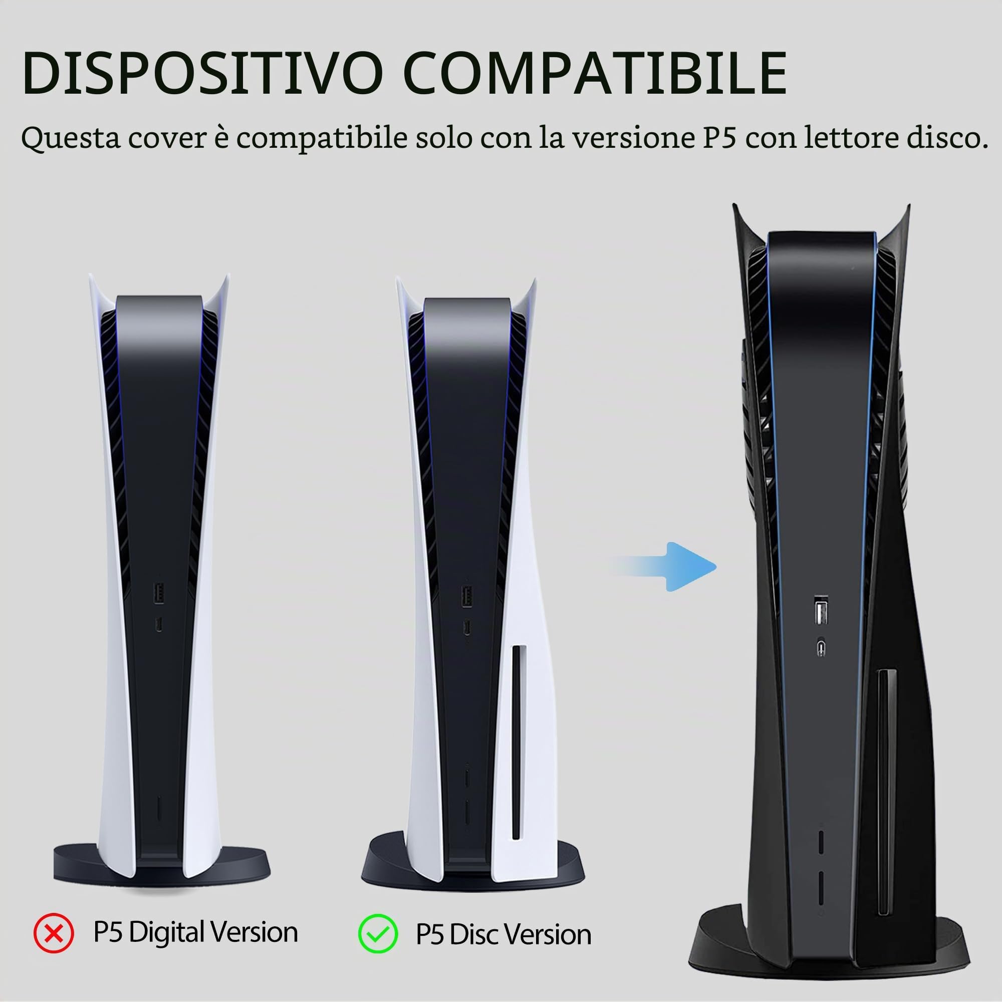 Placche frontale con sfogo di raffreddamento Copertura della console per Disc Edition laterale di ricambio Accessori per coperture Custodia rigida antigraffio e antipolvere nera