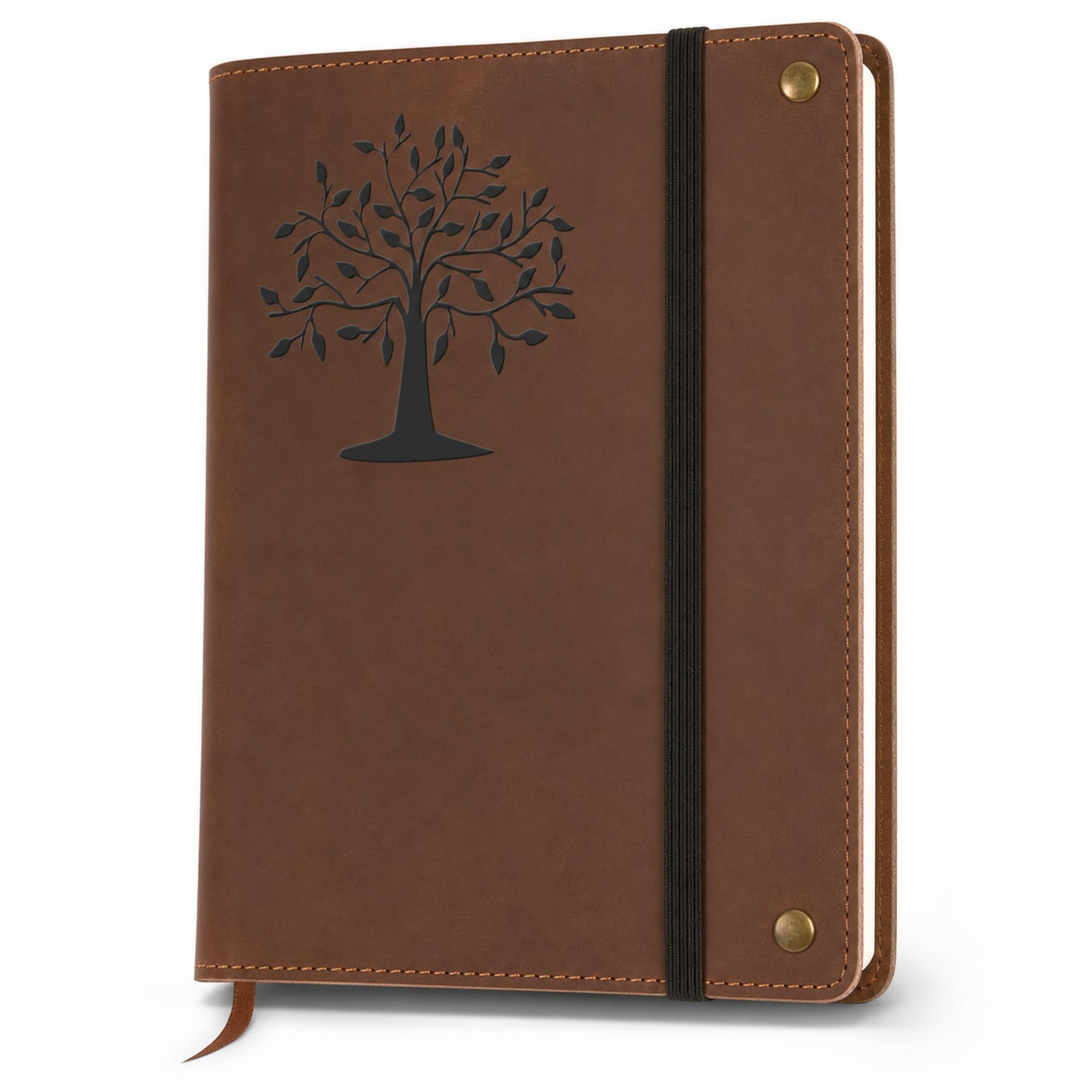 The Tree Of Life,Nachfüllbares Schreibtagebuch aus echtem Leder,Gummiband,200 linierte Seiten, 15.2x21.6 cm,Tagebuch, Tagestagebuch für Frauen oder Leder-Tagebuch für Männer,The Amazing Off. Eis