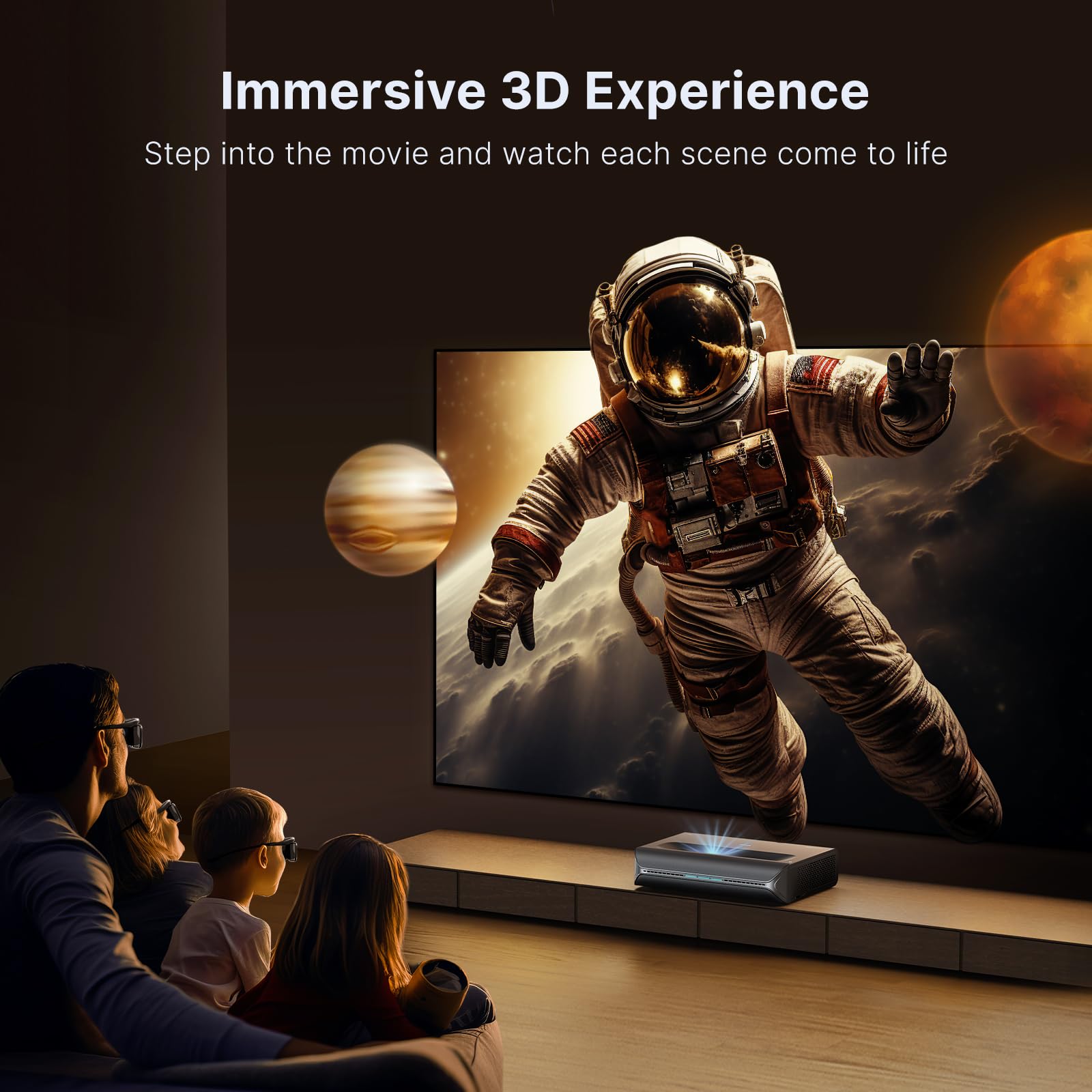 NexiGo DLP Link okulary 3D, możliwość ponownego ładowania, aktywne okulary z migawką 3D, kompatybilne z projektorami 3D Aurora, Aurora Pro, TriVision Ultra, Nova Mini i innymi projektorami DLP-Link