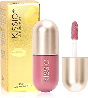 KISSIO Lip Plumper,Color Lip Plumper Gloss,Lip Enhancer,Plant Extracts Plumping Lip Serum,Moisturizing Lip Gloss for Fuller Lips & Hydrated Beauty Lips 5.5ml (02#Fig tea)