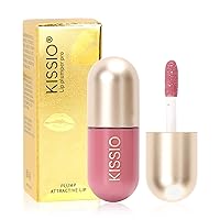 Vista 1 de KISSIO Plumper de labios, brillo de labios de color, potenciador de labios, extractos de plantas, suero labial que rellena los labios, brillo labial