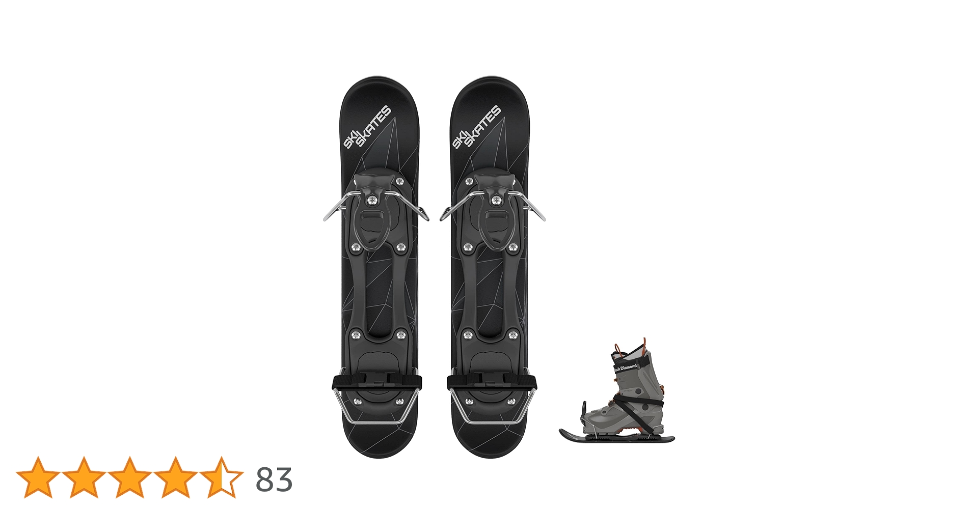 スノーボード SKI SKATES Mini Ski Skates, Adjustable One Size 14.2x5.8in Portable