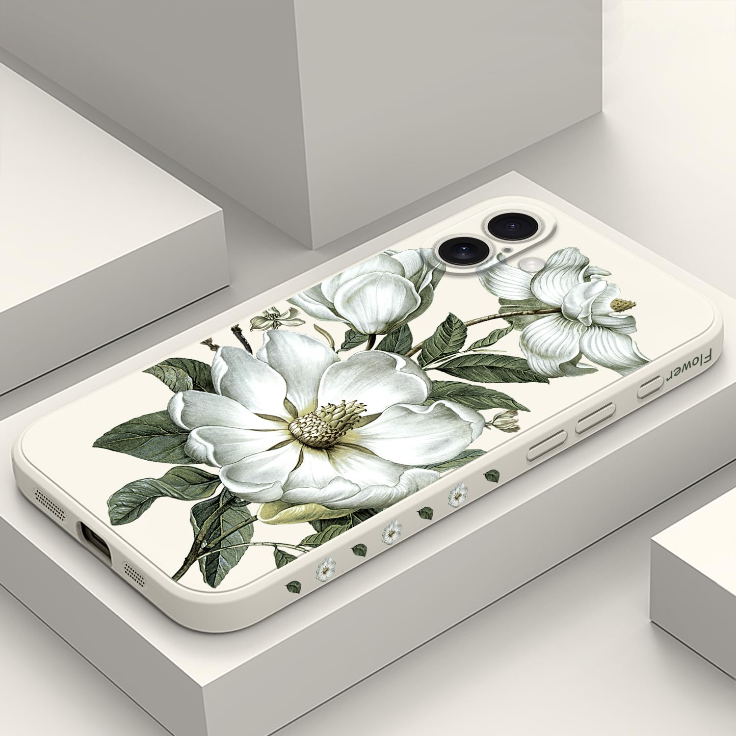 Coque iPhone 16 Plus silicone blanc coton chic et doublure microfibre - 8