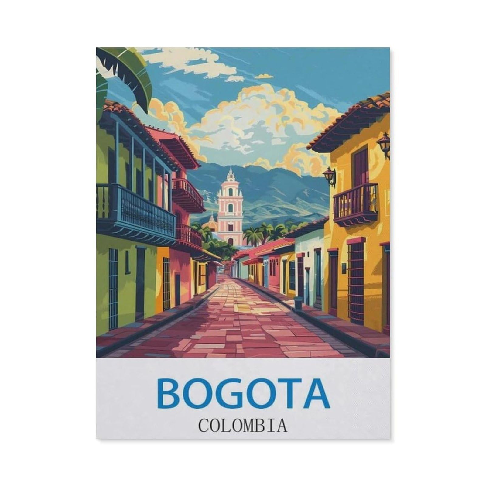BEAYODKP Bogota Colombia，Diamond Art Kits for Adults and Kids, Full Drill Round Rhinestone Paint with Diamonds（50 x 60 cm/19.68 x 23.62 inches）-CJ55