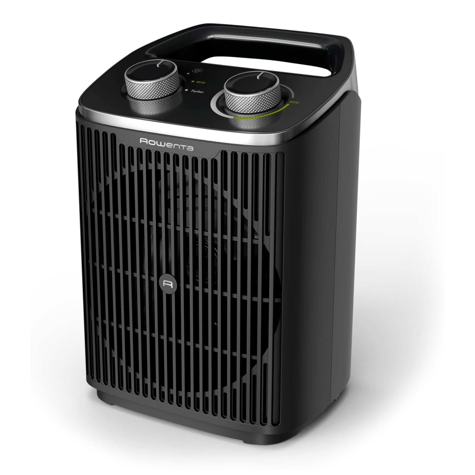 Rowenta Intense Comfort, Calefactor, 2000 W de potencia SO2350 | Bajo consumo, silencioso, apagado automático, 2 Modos Eco/Turbo, Calienta hasta 35m, Uso sencillo a diario, Color: Negro