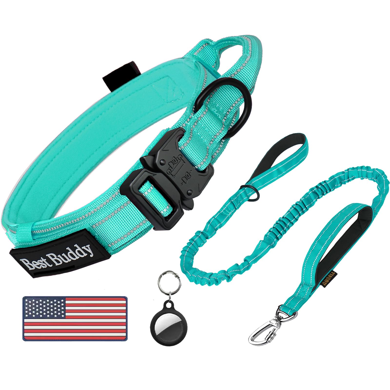 AUBELL Tactical Dog Collar and Leash Set