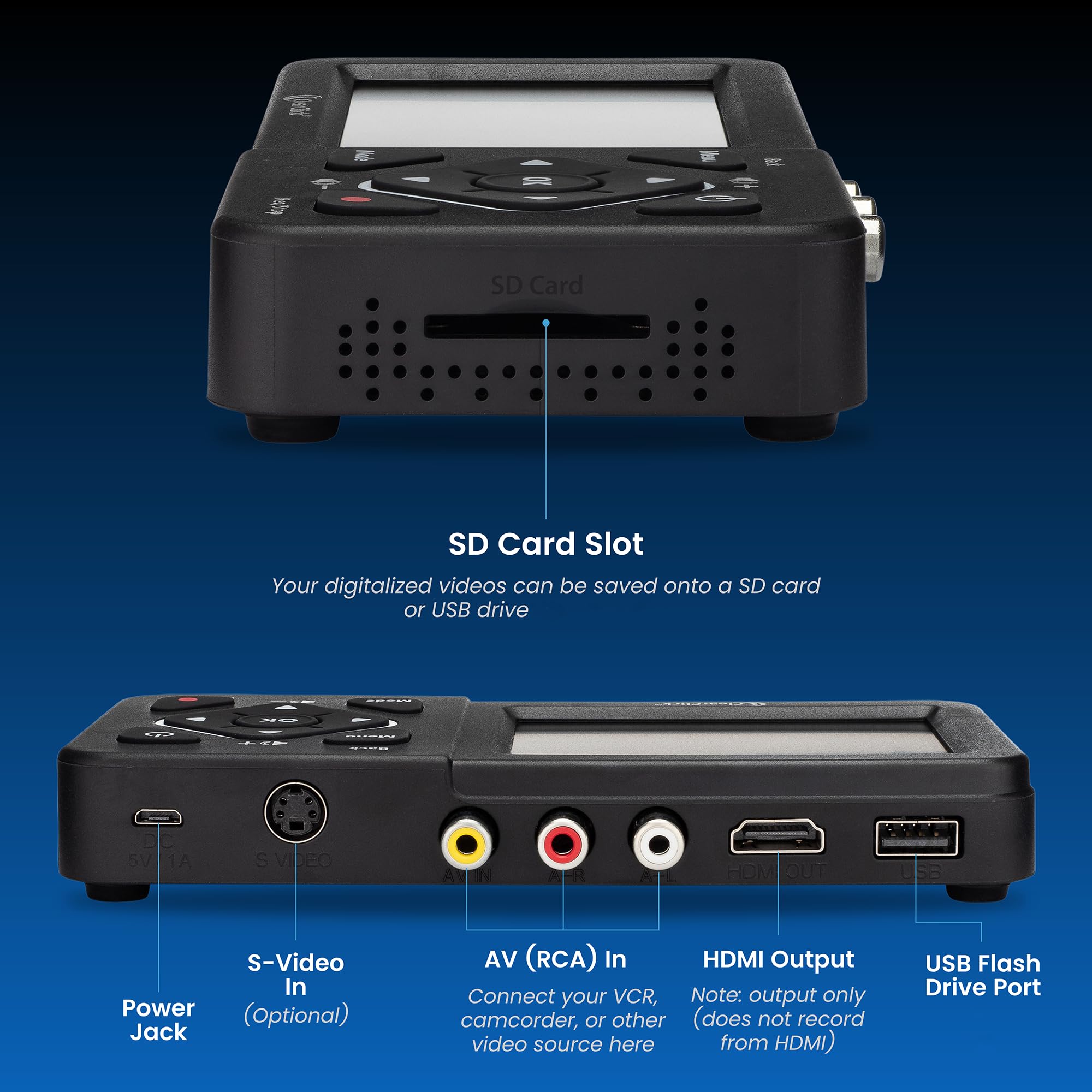 ClearClick Video-zu-Digital-Konverter 2.0 (zweite Generation) – Aufnahme von Videos von Videorekordern, VHS-Bändern, AV, RCA, Hi8, Camcorder, DVD, Gaming-Systemen (Bundle Edition)