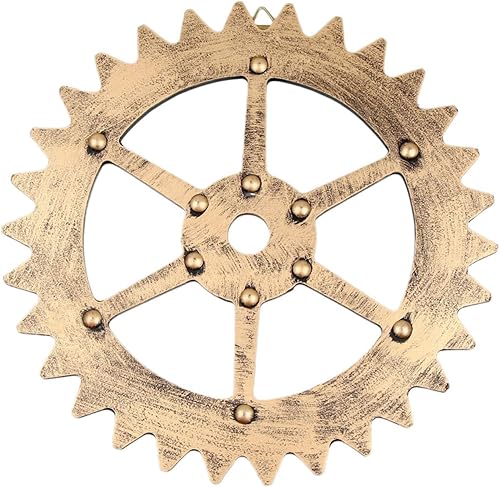PRETYZOOM Retro Industrial Bar Decorative Gear Hand-painted Wall Art Fall Bar Accessories Decor
