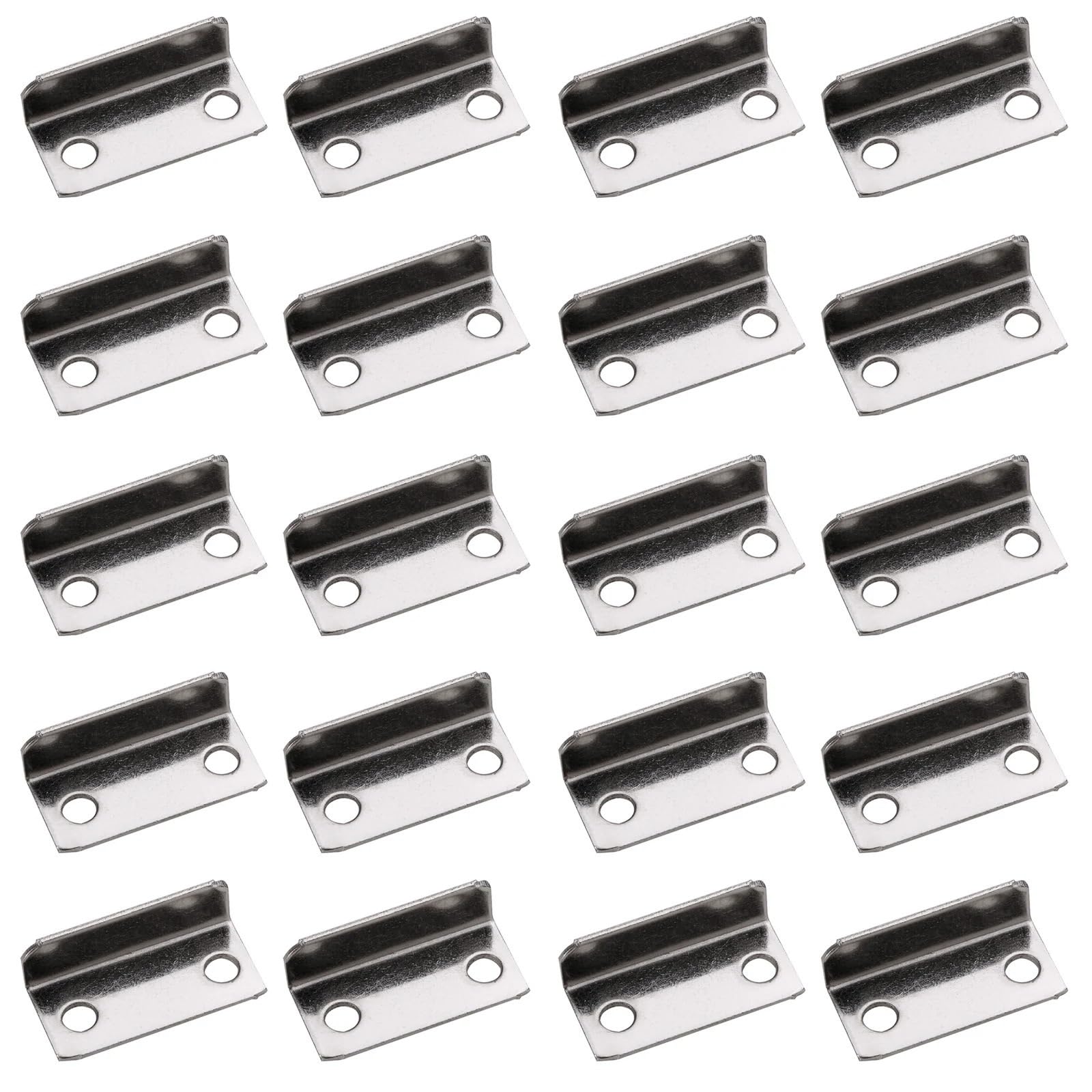 Cidegoo One Color Corner Code 20Pcs Iron Material Nickel Color L-Shape Metal Bracket Door Drawer Stopper