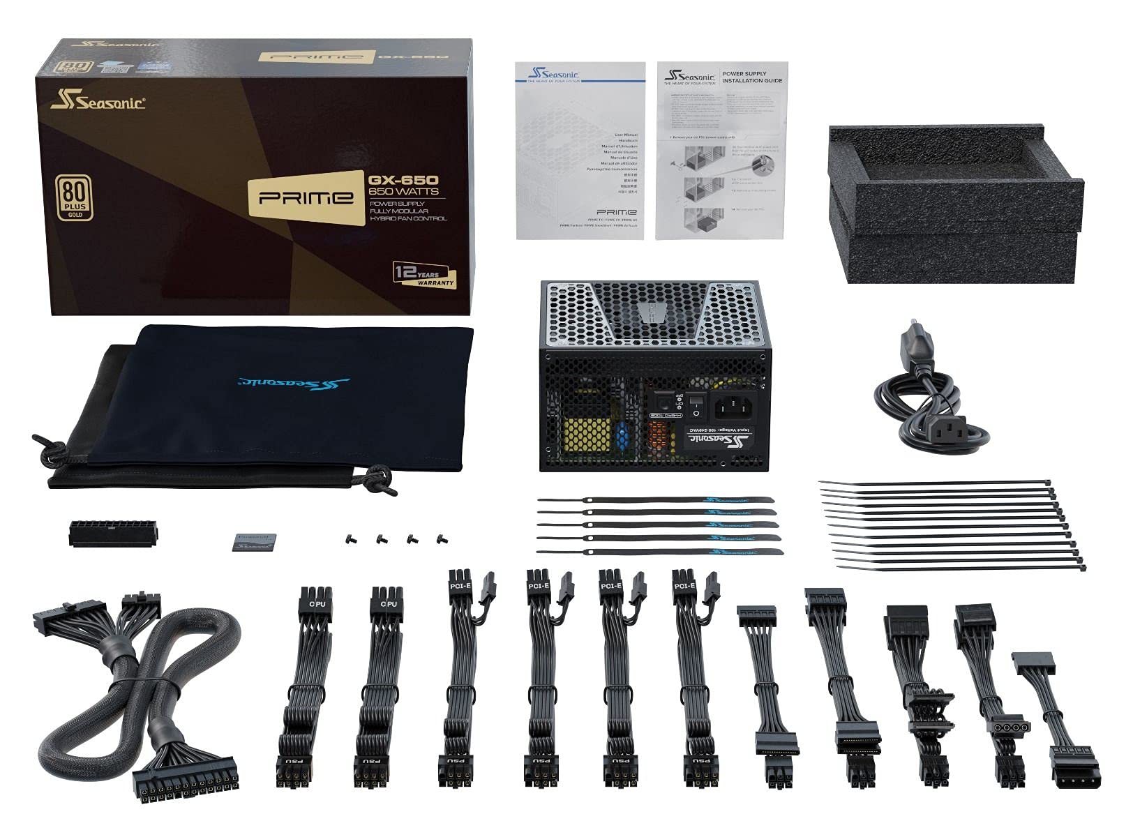 Seasonic Prime GX-650 Vollmodulares PC-Netzteil 80PLUS Gold 650 Watt 80 Plus Gold