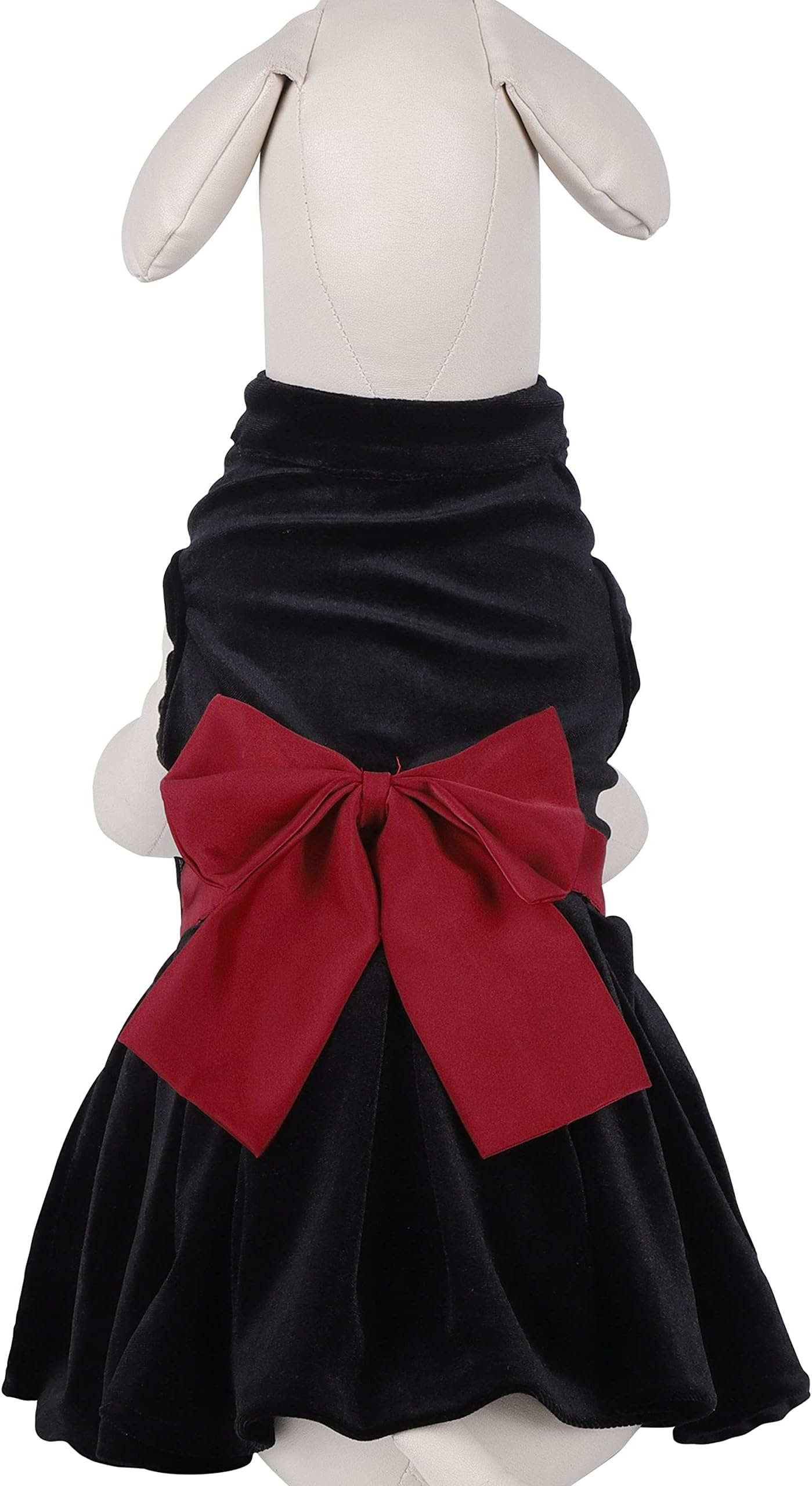 MAMORE Vintage Plaid Dog Dresses Doggie Sweatshirt Pet Winter Clothes Puppy Girl One-Piece Breathable Skirt Doggy Dress Cat Outfits Apparel (X-Small, Black Velvet)