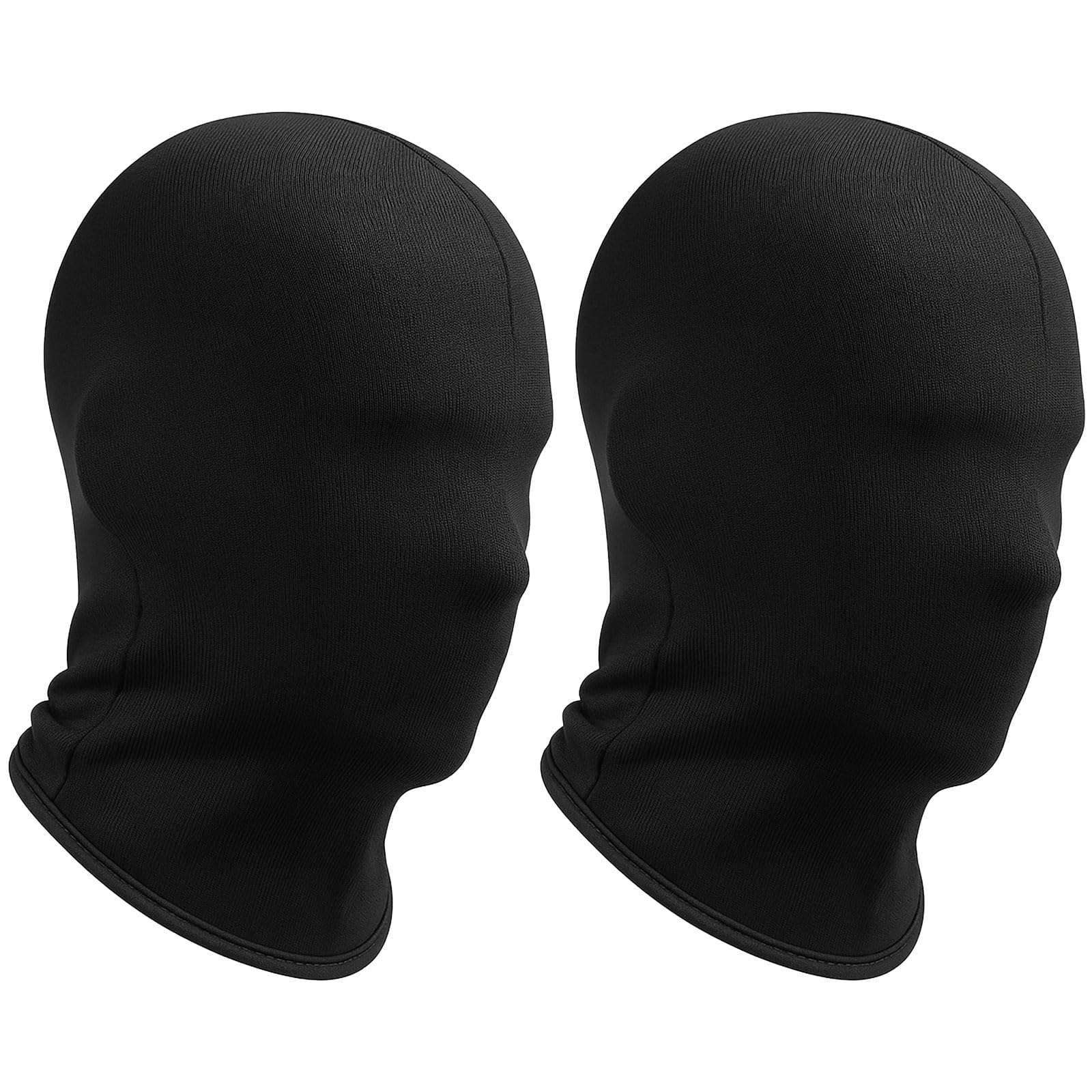 MUNSKT Black Full Face Mask,Full Black Head Cover Mask,Unisex Faceless Skin Masks Halloween Dress Up Cosplay Party Costume Carnival Night Role Playing (2 black full face covers)