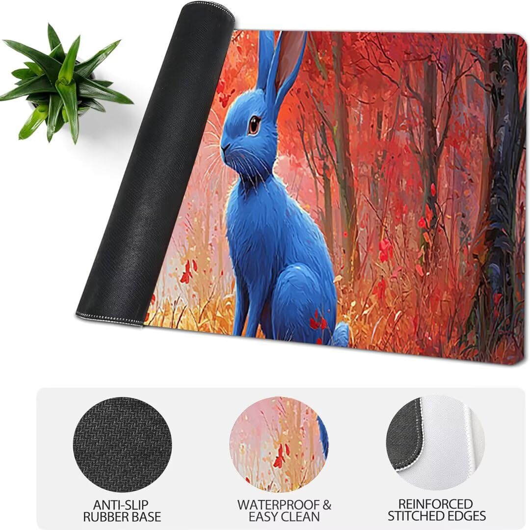 Podkładka pod mysz do gier XXL ze zwierzętami krajobrazowymi, podkładka pod mysz XXL 1400 x 600 x 3 mm, podkładka pod mysz matowa, bardzo duża tkanina na biurko dla graczy, antypoślizgowa podstawa