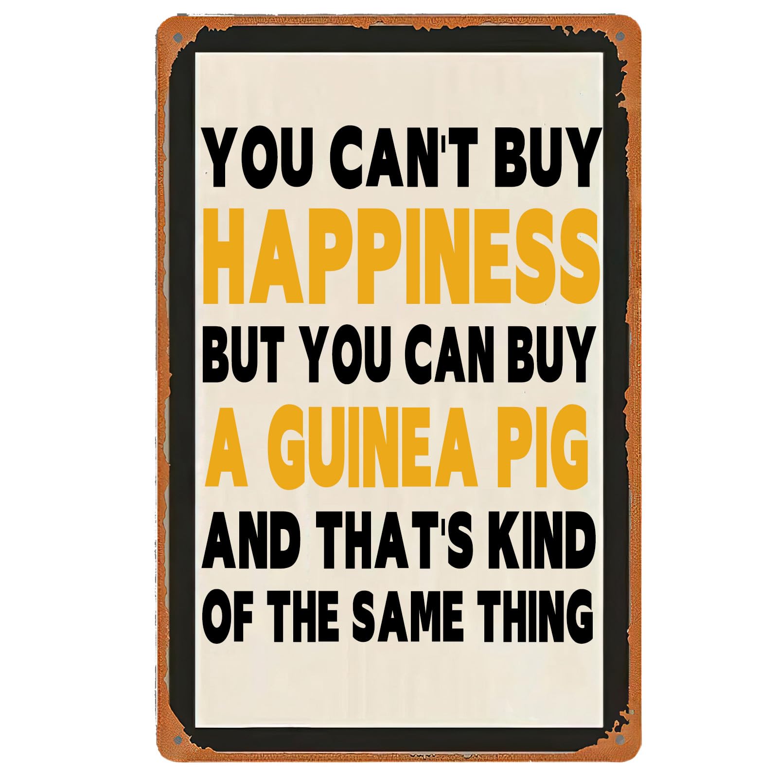 Funny Retro Metal Plaque, Guinea Pig Pet Lovers Wall Sign, Outdoor Home Door Decor, 8x12 Inch