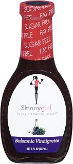 Skinnygirl Balsamic Vinaigrette Salad Dressing, Sugar Free Gluten Free, 8oz - Low Calorie Guilt-Free Flavor
