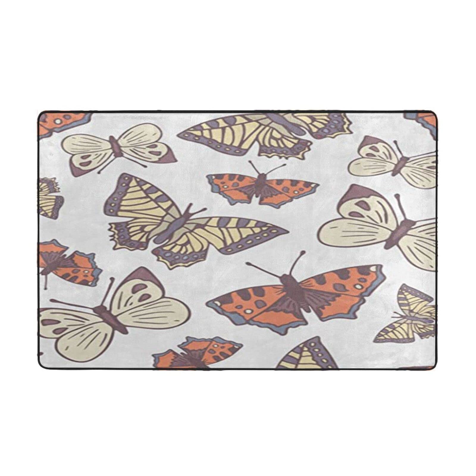 Tapis de couloir papillons colorés 152 x 99 cm pour illuminer votre entrée