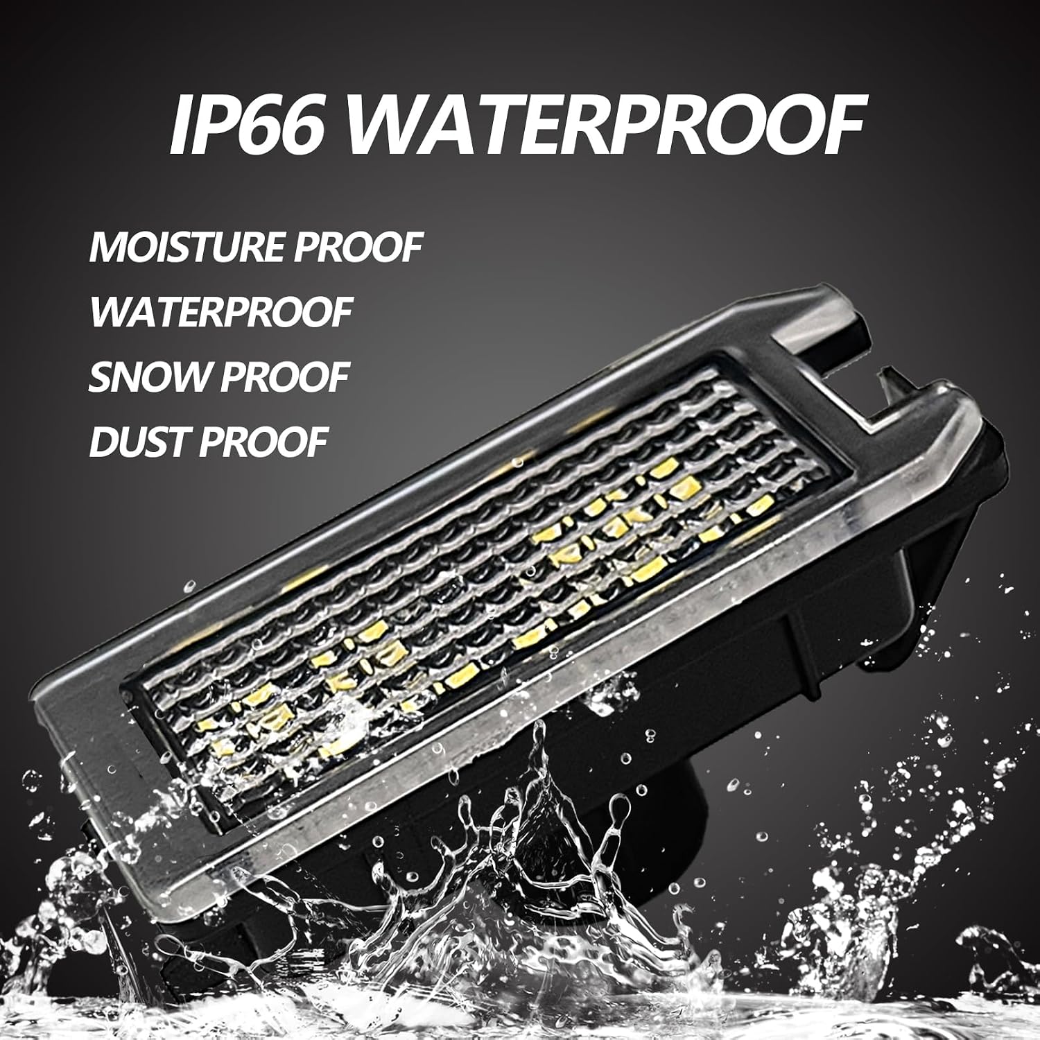 2pcs LED License Plate Light Tag Lamp Assembly Compatible with Maserati Levante, Jp Compass Grand Cherokee Patriot, FIAT 500, Dodge Viper 2013-2019, 6000K, 18 SMD White LED Lights