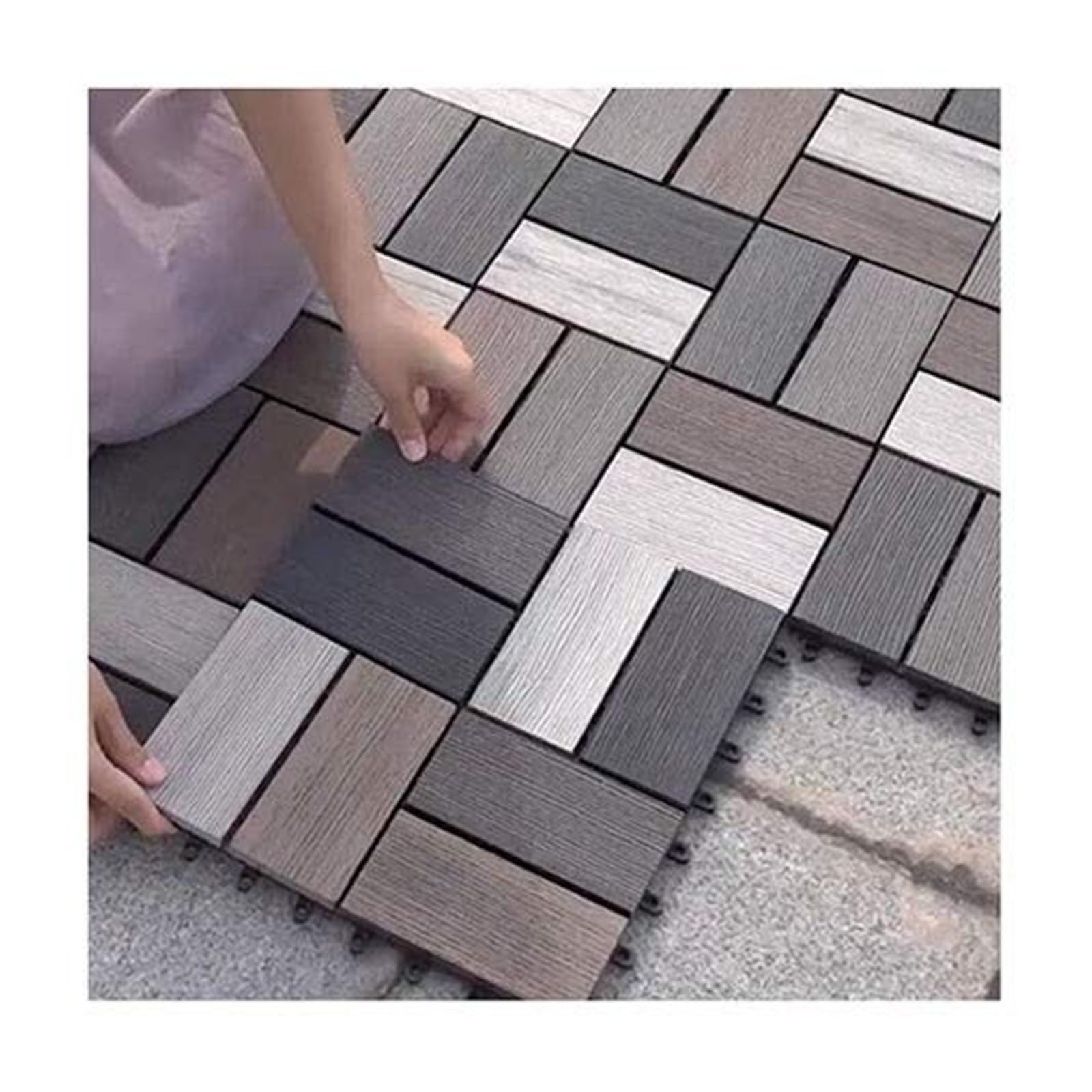 Azulejos de cubierta de patio compuestos de plástico y madera, 1 unidad