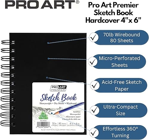 Miniatura 2 de Pro Art Libro de bocetos Prem 4x6 80sht 70# Wire